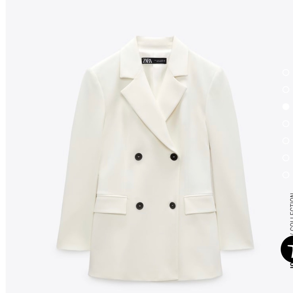 Zara Contrast Button Double Breasted Blazer, size S